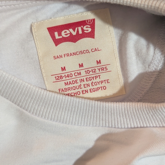 Levi's Girls Green White Logo Raglan  Long Sleeve T-Shirt Size M 10-12 - Picture 5 of 9